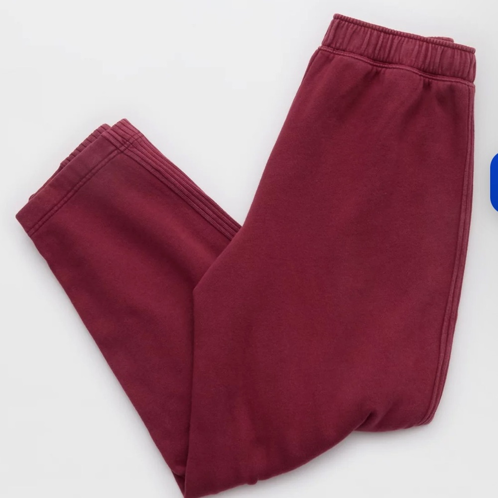 Aerie Burgundy Track Pants oh snap! Barrel leg sweatpants